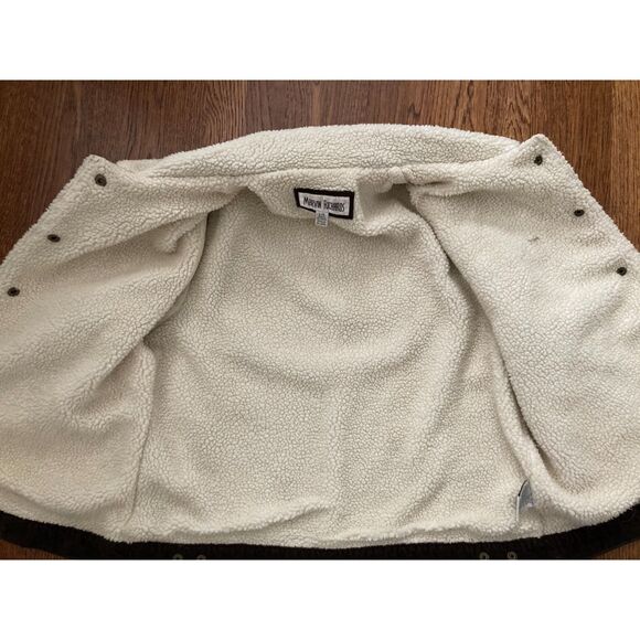 Vintage 90s Grunge Brown Corduroy Sherpa Jacket Marvin Richards Size Large - Picture 6 of 7